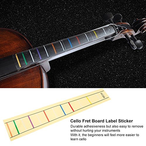 Violonchelo Marcador de Posición del Dedo, Nota Práctica del Violonchelo Fret Board Etiqueta Autoadhesiva Accesorio para Practica Principiantes(4/4)