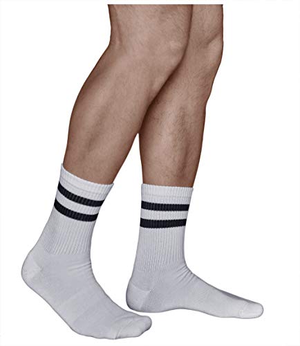 vitsocks Calcetines Deporte BAMBÚ Antiampollas Hombre (3 PARES) Skate Tenis, 2x blancos 1x negro, 39-42