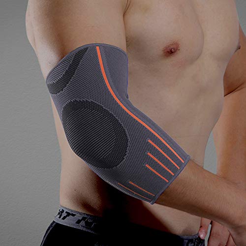 VITTO Coderas Epicondilitis para Hombre y Mujer, Coderas Deportiva para Crossfit, Tendinitis, Codo Golfista y Codo Tenista (M, Gris)