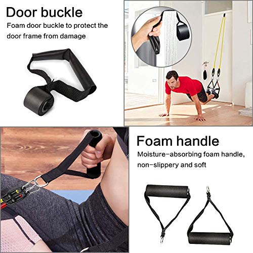 Vivibel Bandas de Resistencia, 11 Piezas Cuerda de Resistencia Tubos de Ejercicios Set, Bandas de Fitness con Tubos de Látex, Bandas elásticas Fitness para Yoga, Deporte, Ejercicio, Pérdida de Peso