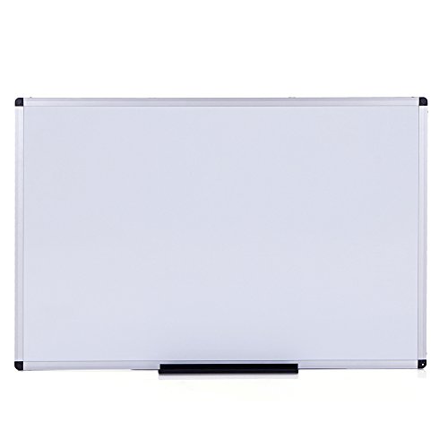 VIZ-PRO Pizarra blanca magnética con marco de aluminio, 90 x 60 cm
