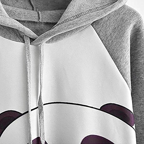 VJGOAL Mujeres otoño Moda Casual Cartoon Print Manga Larga Sudadera con Capucha Pullover Blusa Tops Camisa(XL,Gris)