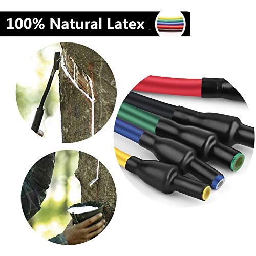 Vkaiy Banda Elástica Bandas de Resistencia Resistance Bands, 11 PCS Resistencia de Bandas Set—5 Tubos de látex/Manijas/Ancla de Puerta/Correas de Tobillo/Llevar Bolso para Hombres Mujeres (Style 01)