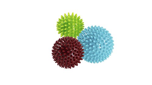 VLFit Pack de 3 Bola masajeadora con Pinchos Estrés para reflexología y Masaje Trigger Point, 6, 7 y 9 cm/Juego de 3 Pelotas masajeadoras con Pinchos