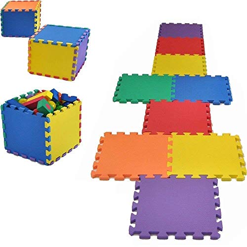 VLFit Puzzle para Niños | Puzzle de Suelo de Goma en Espuma EVA - 10 o 20 Piezas Alfombra de Juego para bebé Esterilla de Rompecabezas Approx 0,95m² o 1,9m²- Multicolored (10 Piezas)