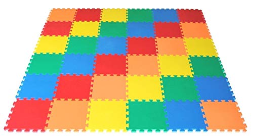 VLFit Puzzle para Niños | Puzzle de Suelo de Goma en Espuma EVA - 10 o 20 Piezas Alfombra de Juego para bebé Esterilla de Rompecabezas Approx 0,95m² o 1,9m²- Multicolored (10 Piezas)