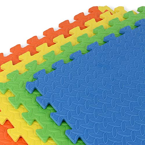 VLFit Puzzle para Niños | Puzzle de Suelo de Goma en Espuma EVA - 10 o 20 Piezas Alfombra de Juego para bebé Esterilla de Rompecabezas Approx 0,95m² o 1,9m²- Multicolored (10 Piezas)