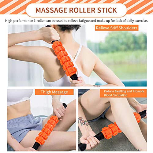 VOLADOR Rodillo de Espuma, Foam Roller Kit con Rodillos de Espuma, Roller Stick, Bola de Masaje, Bandas Elasticas Fitness, Rodillo Masaje Muscular Relajan Músculos Rígidos y Adoloridos