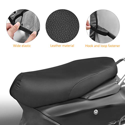 Vosarea Impermeable Ciclismo Motocicleta Bicicleta eléctrica Almohadilla de Cuero Asiento cómodo Funda de Silla de Montar Cojín Suave - Tamaño L (Negro)