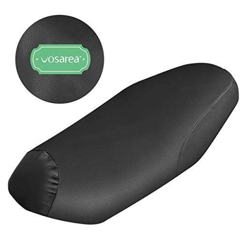 Vosarea Impermeable Ciclismo Motocicleta Bicicleta eléctrica Almohadilla de Cuero Asiento cómodo Funda de Silla de Montar Cojín Suave - Tamaño L (Negro)