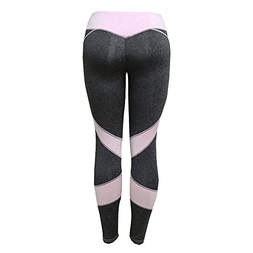 VPASS Mujer Pantalones,Elásticos Arbol Impresión Pantalones de Yoga Mujer Fitness Mallas Gym Yoga Slim Fit Pantalones Largos Pantalones Leggings Cintura Alta Deportivos Running Pantalon (Rose, M)