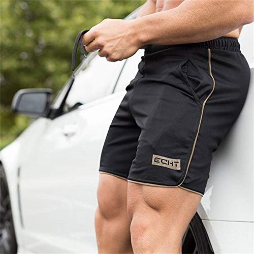 VPASS Pantalones para Hombre,Chándal de Hombres Color sólido Gym Deportivos Transpiración de Secado rápido Elásticos Pants Skinny Pantalones Jogging Fitness Slim Fit Corta Pantalones