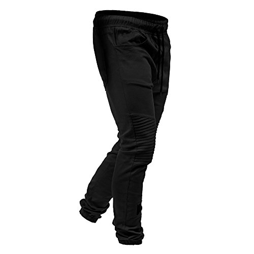 VPASS Pantalones para Hombre,Cintura Ajustable por Cordón y Bolsillos Pantalones Moda Pop Casuales Chándal de Hombres Jogging Pants Trend Largo Pantalones