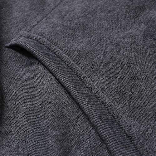 VPASS Sudaderas con Capucha, Sudadera para Hombre de Manga Larga otoño Invierno Casual Abrigo Camisas Blusa Top chándales Color sólido Hombres Manga Larga Chaqueta Abrigo