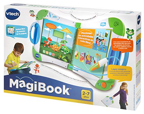 VTech - MagiBook, Enseña a aprender, ¿Qué quieres saber hoy? vocabulario, mates, ciencias, horas de entretenimiento, libros interactivos, color verde (80-602122)