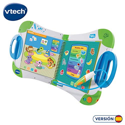 VTech - MagiBook, Enseña a aprender, ¿Qué quieres saber hoy? vocabulario, mates, ciencias, horas de entretenimiento, libros interactivos, color verde (80-602122)