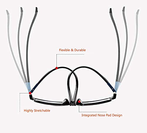 VVDQELLA Gafas de lectura 1.0 Lentes de computadora que bloquean la luz azul Vintage TR90 Unisex Hombres Mujeres para la lucha contra la fatiga contra los ojos, clásico en blanco y negro