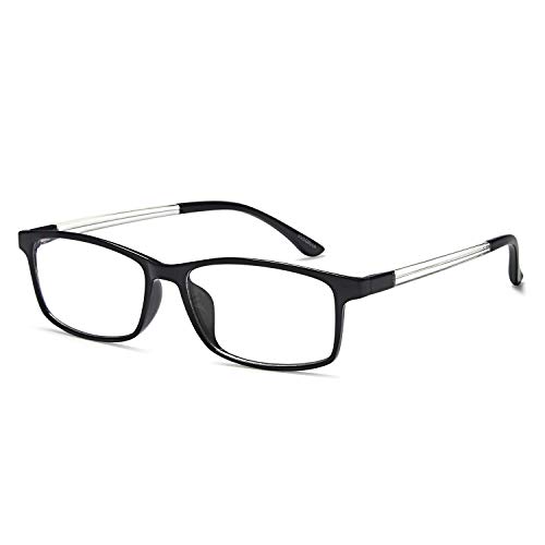 VVDQELLA Gafas de lectura 1.0 Lentes de computadora que bloquean la luz azul Vintage TR90 Unisex Hombres Mujeres para la lucha contra la fatiga contra los ojos, clásico en blanco y negro