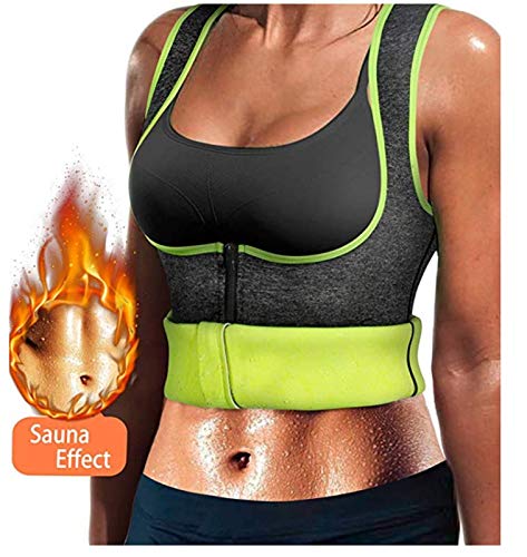 WABISABI DREAMS Chaleco Neopreno Sauna, Faja Adelgazante Mujer, Compresion Reductora para Conseguir una Sudoración efectiva para Deporte Fitness Gris (M)