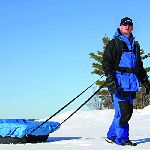 Wakauto - 1 arnés de entrenamiento de trineo para entrenamiento de resistencia, entrenamiento, velocidad, ejercicio, correa de hombro (negro), color azul y negro