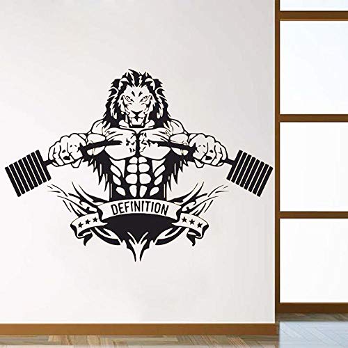 Wall Sticker Sports Lion Room Decoration Crossfit Fitness Club Gym Poster Any Size Design Removeable Poster Mural-Los 42X59CM