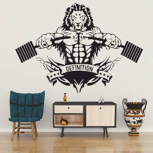 Wall Sticker Sports Lion Room Decoration Crossfit Fitness Club Gym Poster Any Size Design Removeable Poster Mural-Los 42X59CM