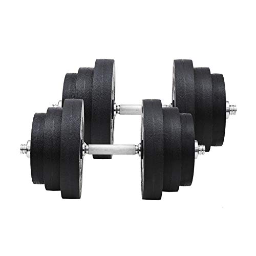 WANGYONGQI Juego de Mancuernas Fitness Pesas 40 KG Gimnasio doméstico Ajustable y Culturismo con Barra de Acero y Discos