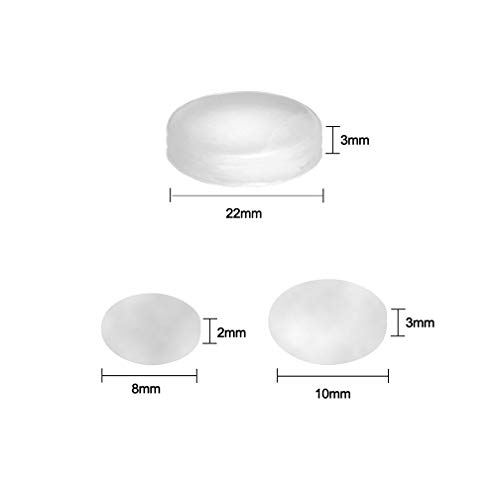 Wanxida 120 Piezas Topes Adhesivos Protectores Pies de Goma Transparentes Parachoques de Puerta de Gabinete Almohadillas Adhesivos de Amortiguación de Ruido(8x2mm, 10x3mm, 22x3mm)