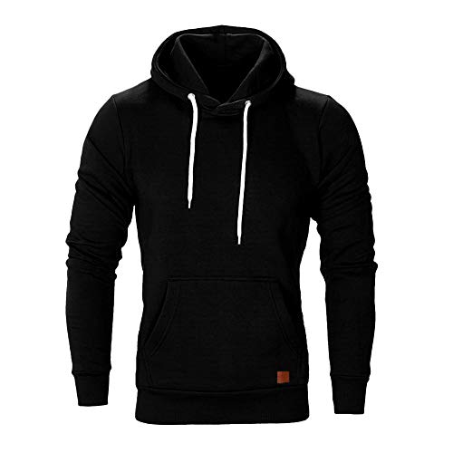 waotier Sudaderas con Capucha Ropa Deportiva Hombre Manga Larga Otoño Invierno Casual Color sólido Slim Fit Sudadera con Capucha Top Blusa Chándales