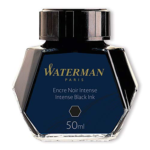 Waterman - Tinta para pluma estilográfica, negro intenso, frasco de 50 ml
