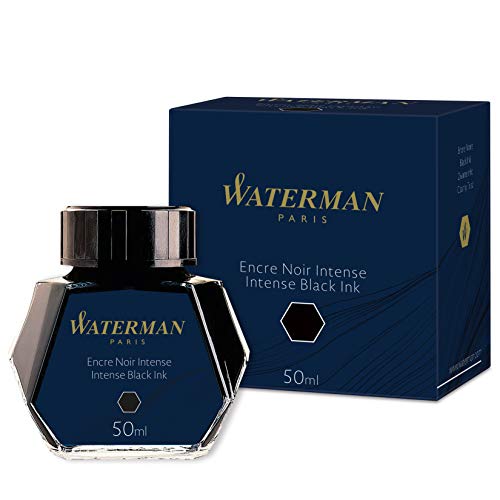 Waterman - Tinta para pluma estilográfica, negro intenso, frasco de 50 ml