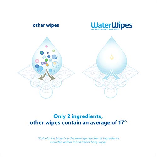 WaterWipes Toallitas para Pieles Sensible de Bebé, 99.9% agua purificada, 12 paquetes x 60 toallitas (720 toallitas)