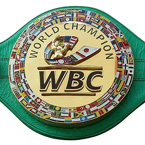WBC - Cinturón de boxeo de piel para adultos con caja