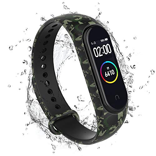 WD&CD 2 Pack Correa de Silicona Compatible con Xiaomi Mi Band 3/ Mi Band 4 Correa de Reloj, Muñequera Ajustable Banda de Reloj para Xiaomi Mi Band 3/4 (Camuflaje)