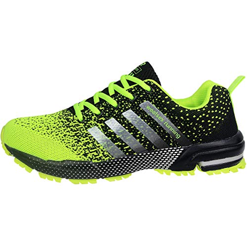 Wealsex Zapatos para Correr En Montaña Asfalto Aire Libre Deportes Zapatillas De Running para Hombre (42, Verde)