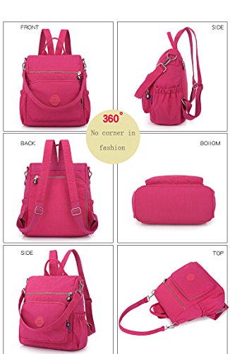 WEILLCCE Bolsos para Mujer Mochila de Mujer Mochila Impermeable de Nylon Bandolera Doble Bolsos de Hombro Doble para Las Mujeres de la muchedumbre