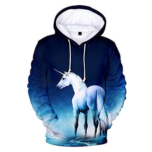 WEIYI BO Maoyi - Sudadera con capucha unisex con estampado 3D de unicornio 7 L