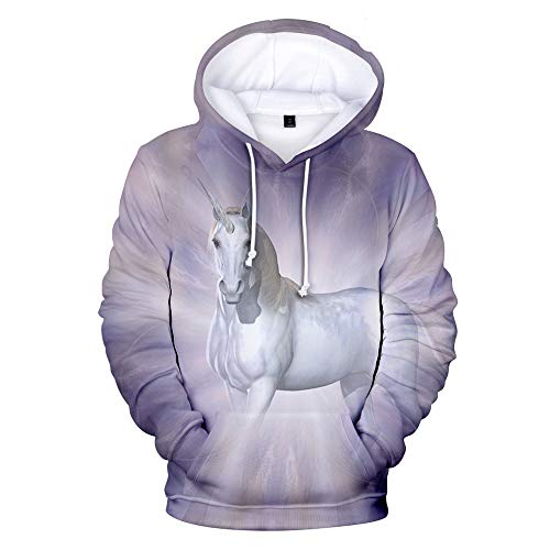 WEIYI BO Maoyi - Sudadera con capucha unisex con estampado 3D de unicornio 7 L