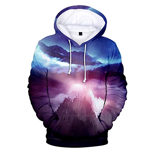 WEIYI BO maoyi Unisex Pullover Sudadera con capucha 3D Print Star Mountain Series Sudaderas con capucha 8 XL