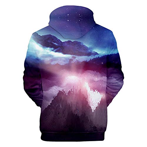 WEIYI BO maoyi Unisex Pullover Sudadera con capucha 3D Print Star Mountain Series Sudaderas con capucha 8 XL