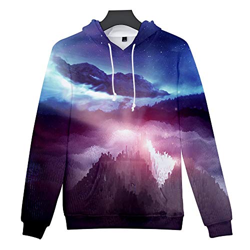 WEIYI BO maoyi Unisex Pullover Sudadera con capucha 3D Print Star Mountain Series Sudaderas con capucha 8 XL