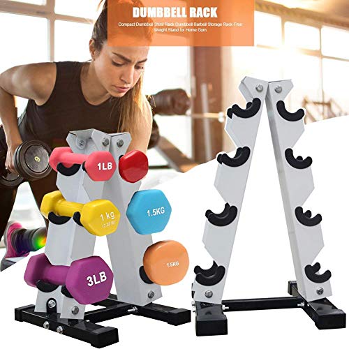 Welltobuy Bastidor con Mancuernas con Bastidor En A Soporte De Almacenamiento con Mancuernas Bastidor con Mancuernas Vertical para Gimnasio En Casa Entrenamiento Diario - Blanco