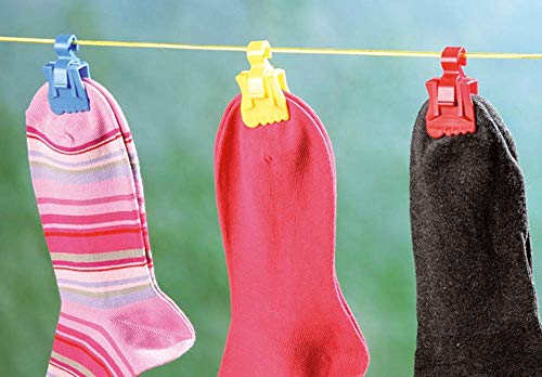 Wenko 4329101100 Socky - Pinzas para Sujetar Calcetines (7 Unidades, Resistente a la Lavadora, plástico, 7,5 cm)