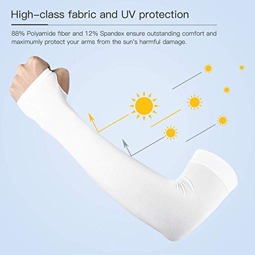 WENTS Mangas de Brazos Anti-UV Manga de compresión élastique Cubre Brazos Protector Sol UVManguitos Ciclismo para Todas Las Actividades al Aire Libre Protección de la Piel