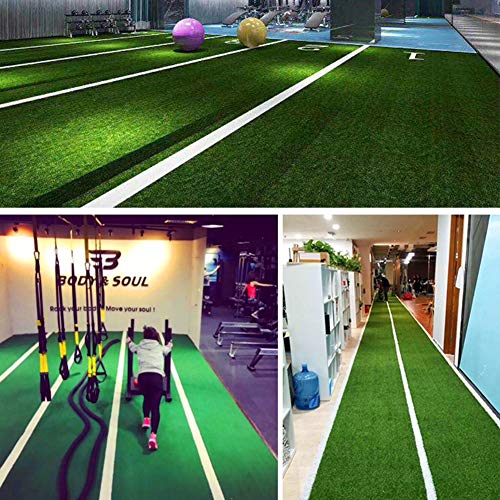 WENZHE Césped Artificial Estera Alfombra Hierba Artificial Moquetas 25mm con Linea Blanca Encriptar Gimnasio Pista Deportiva Dedicado, Tamaño Personalizable (Tamaño : 2x0.5m)