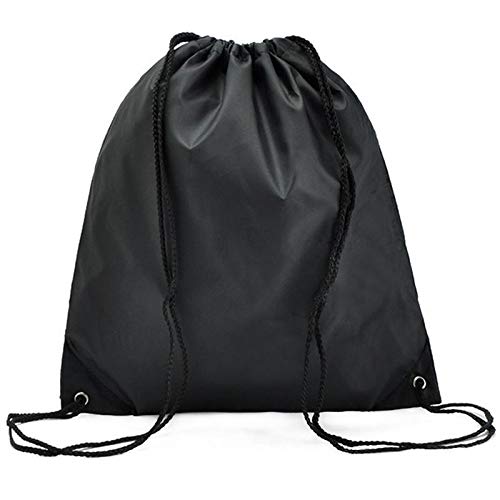 Westeng 1x Bolsas de Cuerdas de Deporte Mochila con Cordón Drawstring Bags para Adulto Niños y Adolescentes(Azul) (Negro)