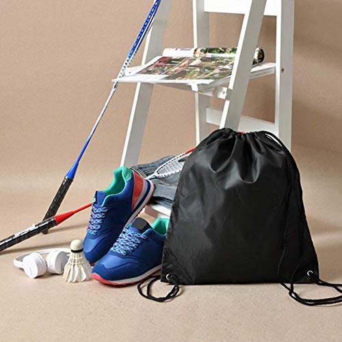 Westeng 1x Bolsas de Cuerdas de Deporte Mochila con Cordón Drawstring Bags para Adulto Niños y Adolescentes(Azul) (Negro)