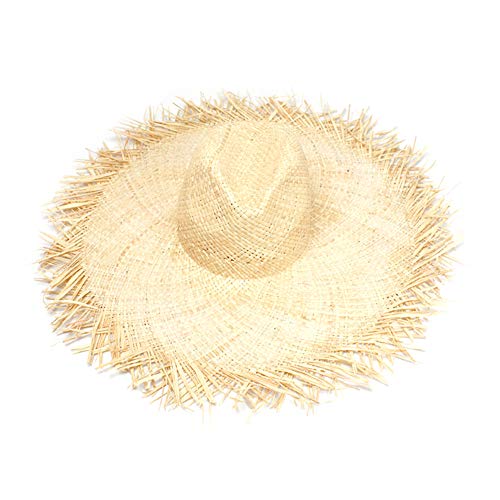 Whiie891203 Sombreros De ala Ancha para Disquete para Mujeres Damas Verano Paja Sombrero De Sol Accesorios De Playa para Vacaciones Top de Jazz