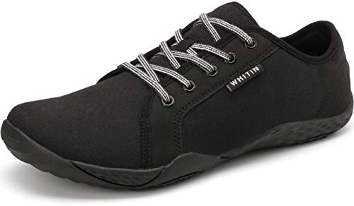 WHITIN Lona Zapatilla Minimalista de Barefoot Trail Running para Hombre Zapato Descalzo Correr Deportivas Fitness Gimnasio Calzado Asfalto Negro 44 EU