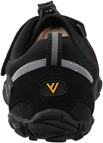 WHITIN Zapatilla Minimalista de Barefoot Trail Running para Hombre Mujer Five Fingers Fivefingers Zapato Descalzo Correr Deportivas Fitness Gimnasio Calzado Asfalto Negro 42